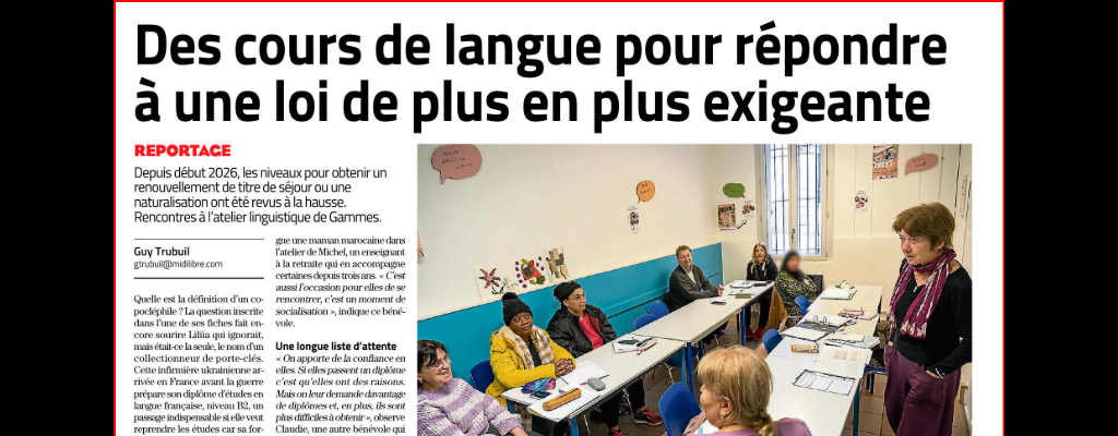 MIDI LIBRE 30/01/2026 : à Montpellier, des cours de langue pour répondre à une loi de plus en plus exigeante